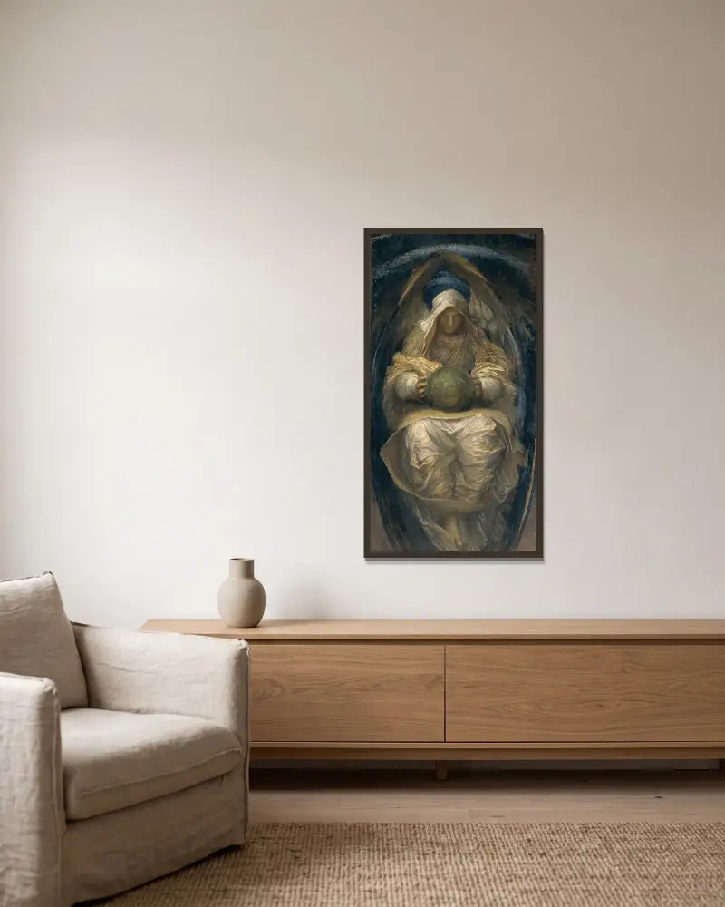 Den alltomfattande av George Frederic Watts inramad på en vägg