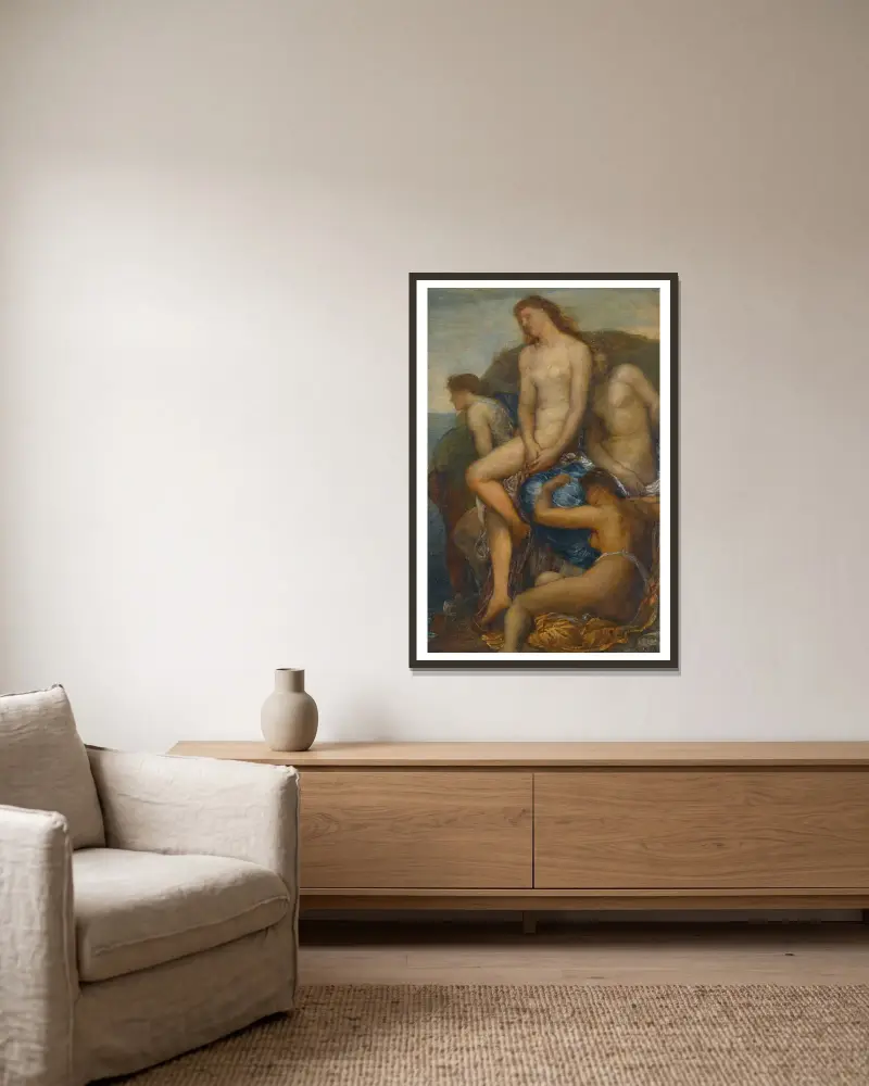 Watching For The Return Of Theseus av George Frederic Watts inramad på en vägg