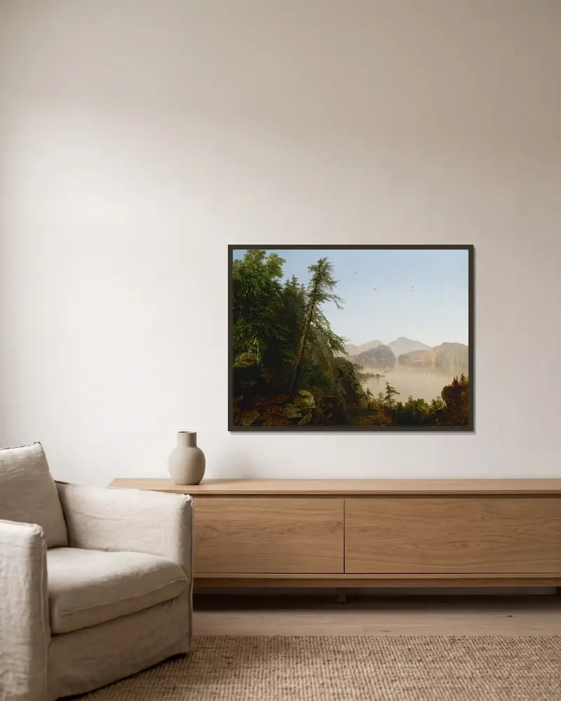 Am Hudson von John Frederick Kensett gerahmt an einer Wand