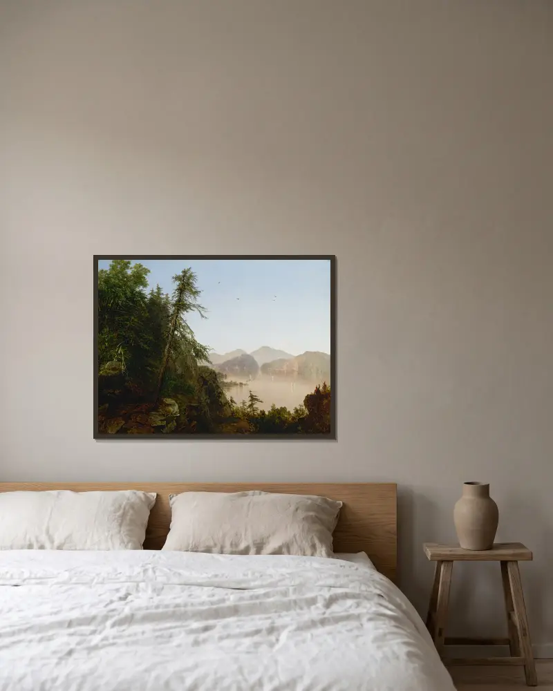 Am Hudson von John Frederick Kensett gerahmt an einer Wand