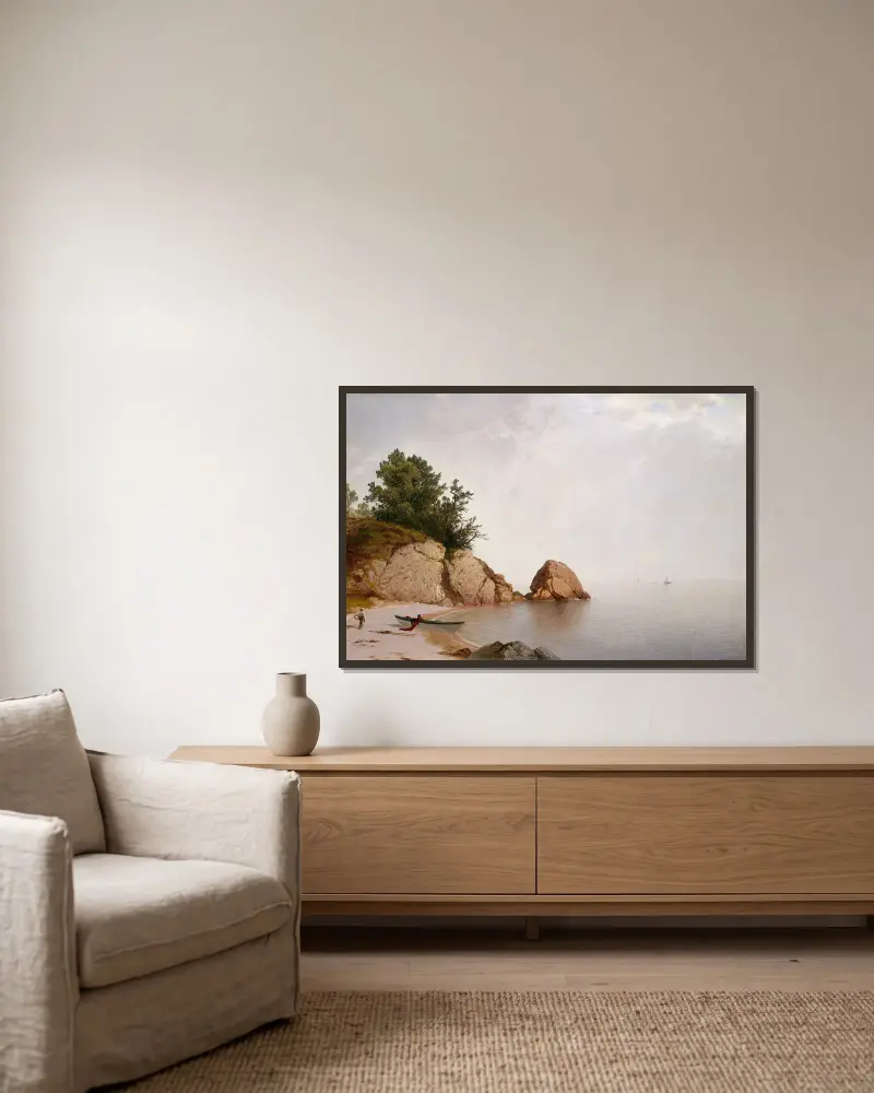Strand bei Beverly von John Frederick Kensett gerahmt an einer Wand