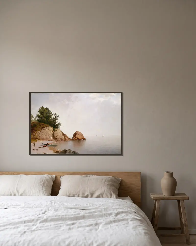 Strand bei Beverly von John Frederick Kensett gerahmt an einer Wand