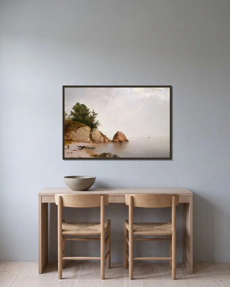Strand bei Beverly von John Frederick Kensett gerahmt an einer Wand