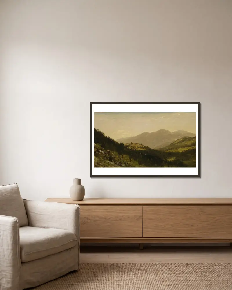 Bergen Park (Colorado) von John Frederick Kensett gerahmt an einer Wand