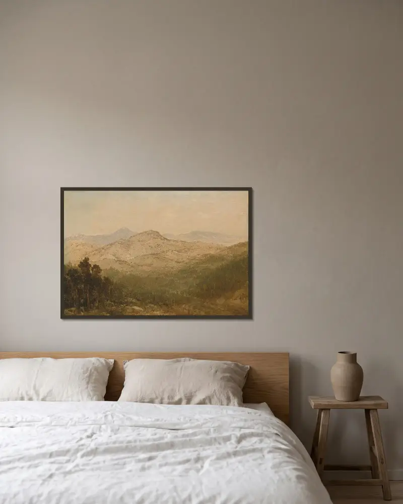 Berg i Colorado av John Frederick Kensett inramad på en vägg