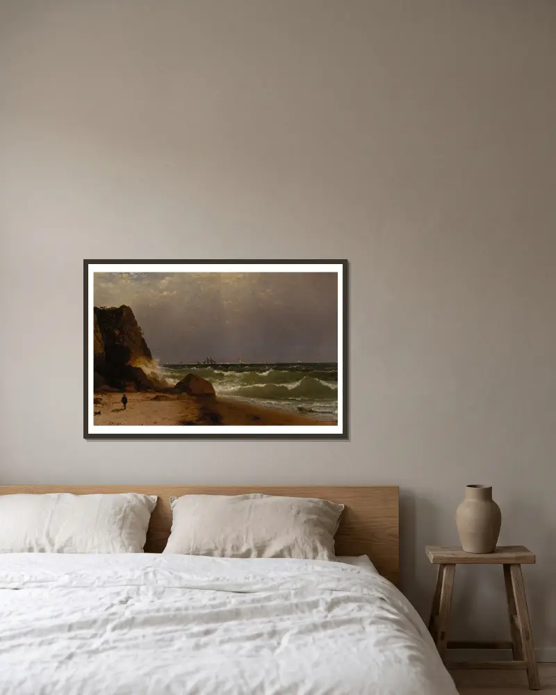 Near Newport, Rhode Island av John Frederick Kensett inramad på en vägg