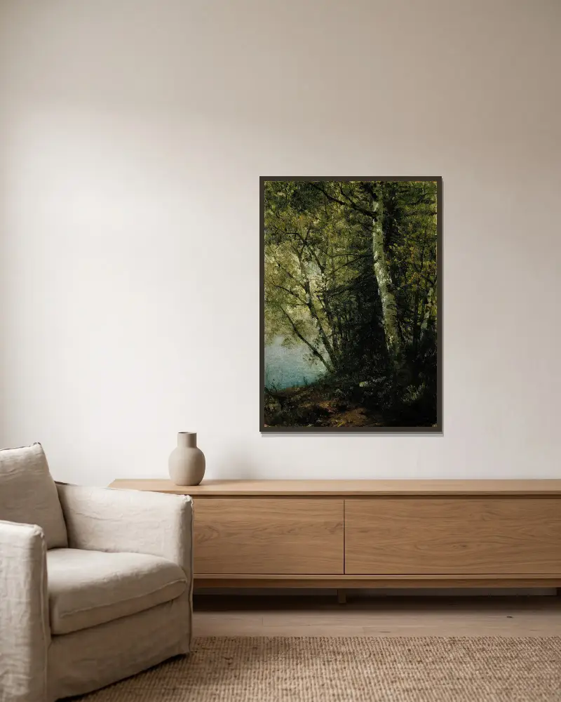 Studie von Buchen von John Frederick Kensett gerahmt an einer Wand