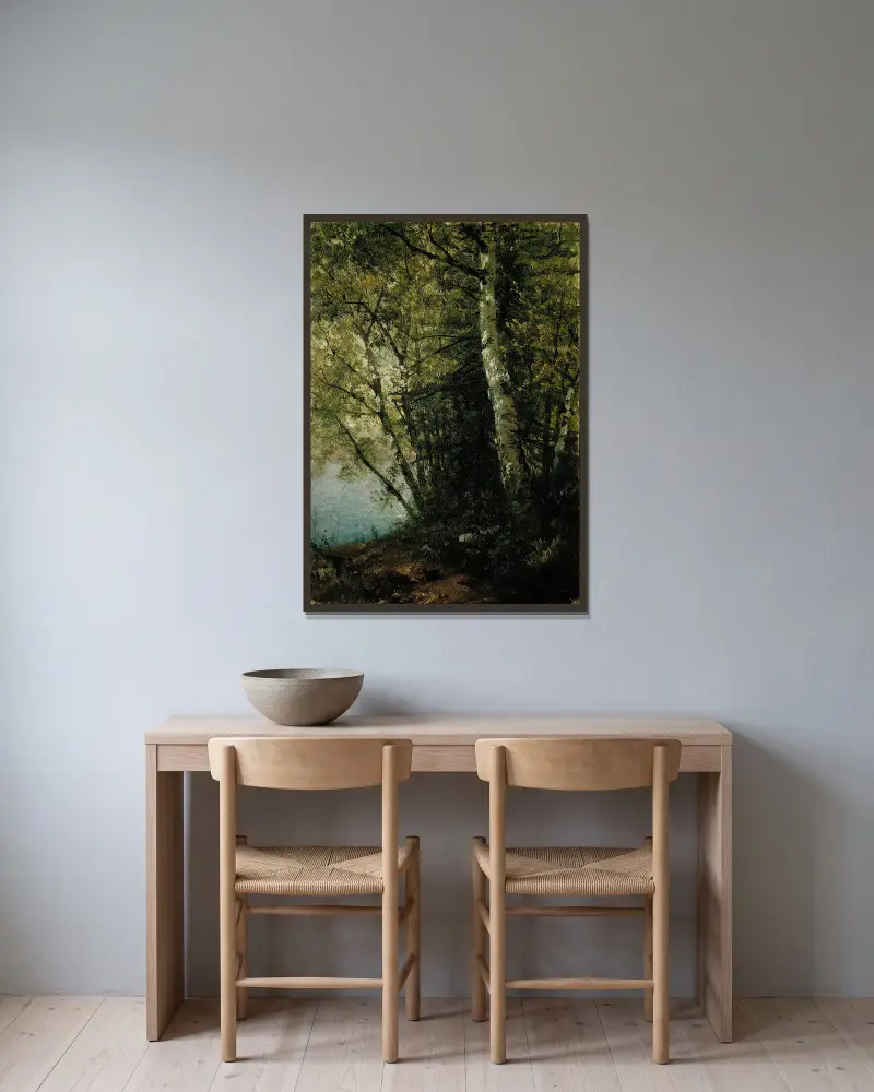 Studie von Buchen von John Frederick Kensett gerahmt an einer Wand