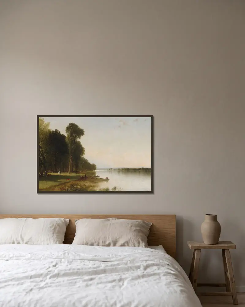 Sommardag vid Conesus Lake av John Frederick Kensett inramad på en vägg