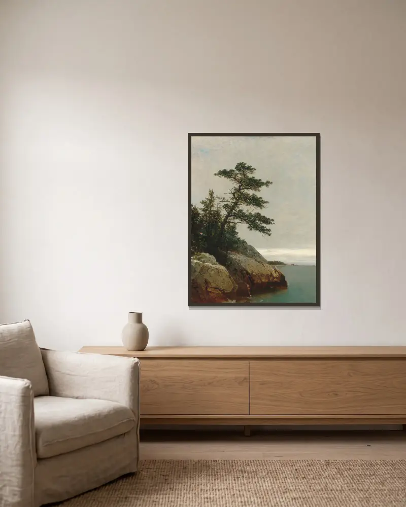 The Old Pine, Darien, Connecticut av John Frederick Kensett inramad på en vägg
