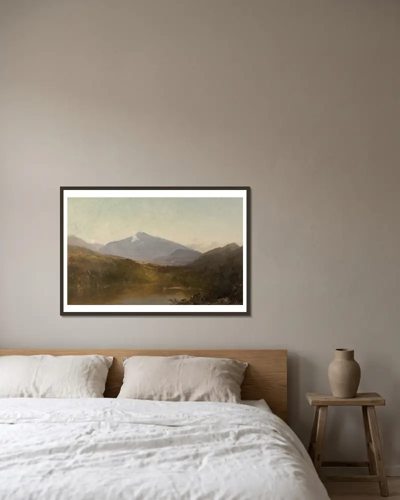 White Mountains from Shelburne, NH av John Frederick Kensett inramad på en vägg