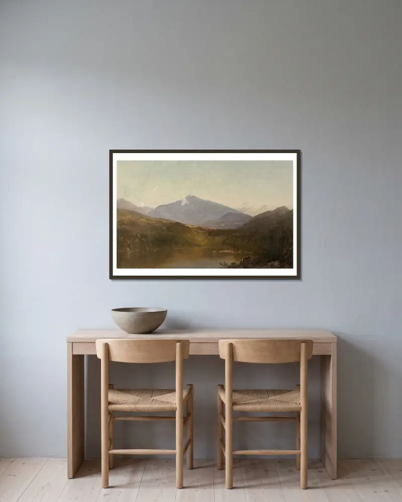 White Mountains from Shelburne, NH av John Frederick Kensett inramad på en vägg