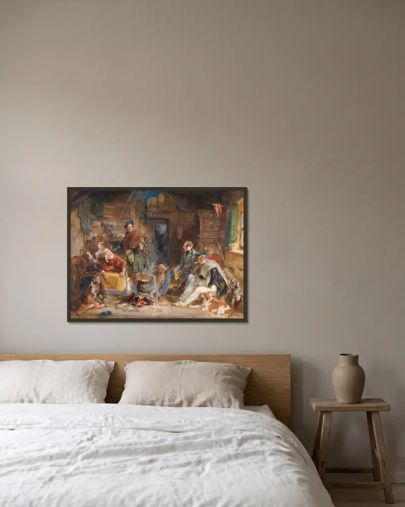Highland Hospitality av John Frederick Lewis inramad på en vägg
