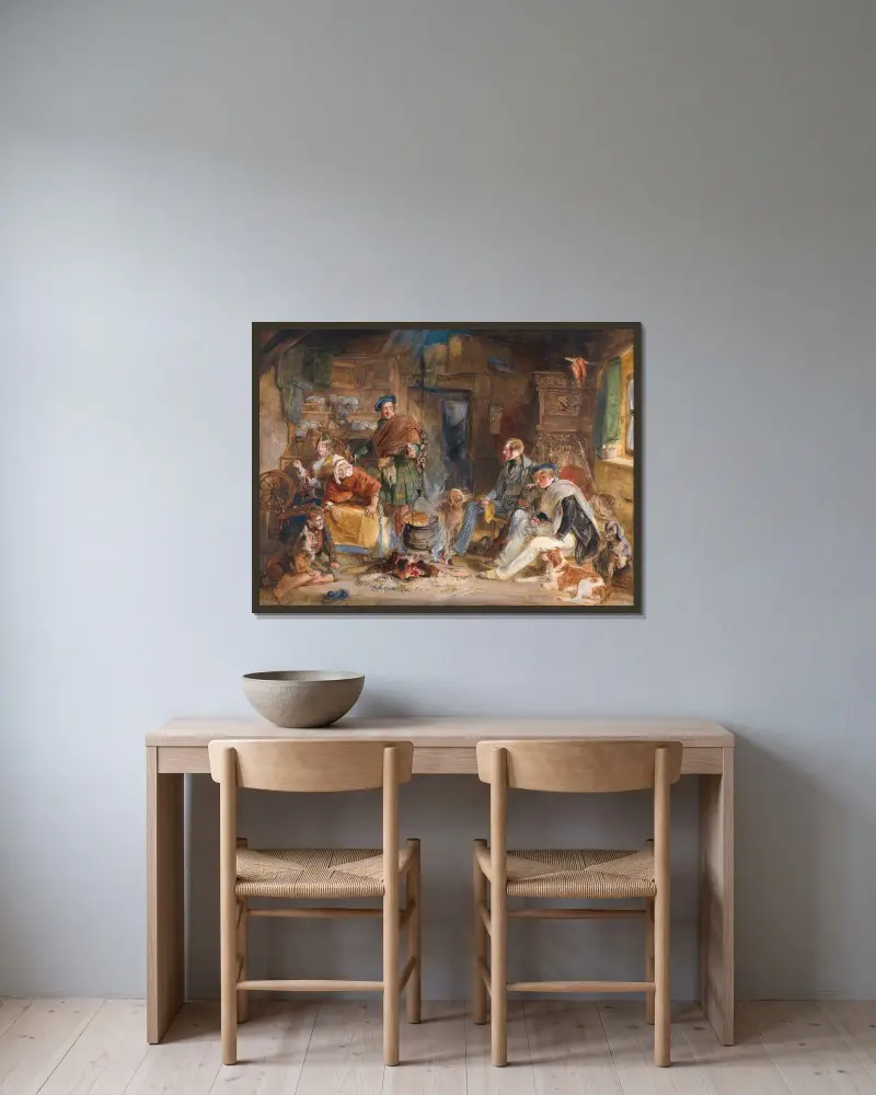 Highland Hospitality av John Frederick Lewis inramad på en vägg