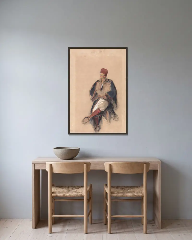 Sedící Turek, John Frederick Lewis v rámu na stěně