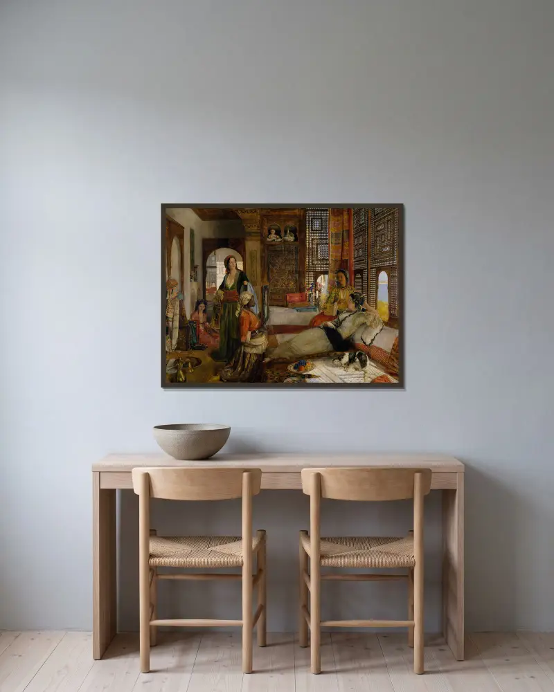 Harém, John Frederick Lewis v rámu na stěně