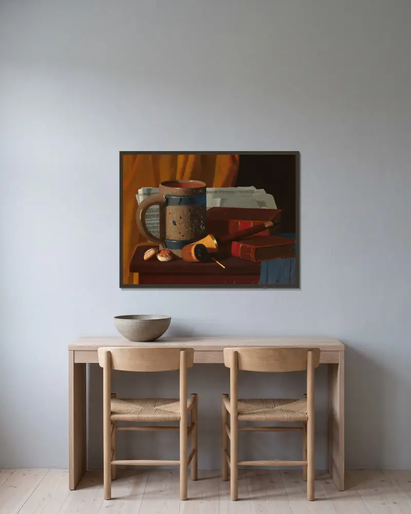 Crumbs of Comfort av John Frederick Peto inramad på en vägg