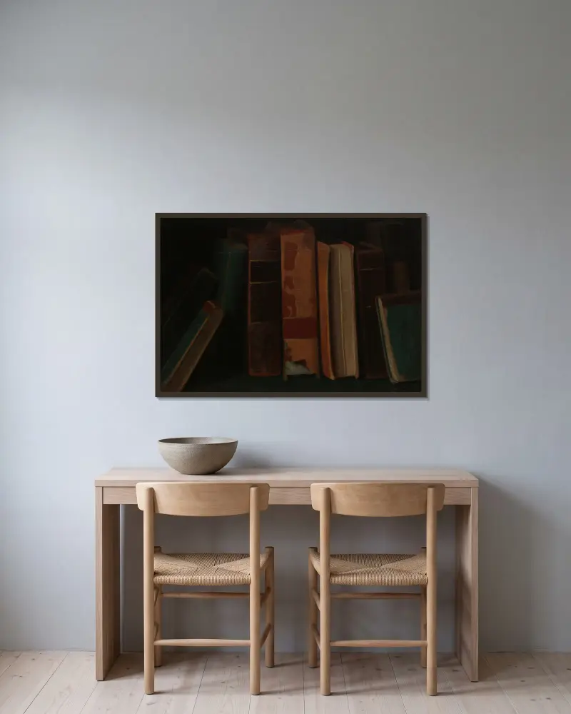 Devět knih, John Frederick Peto v rámu na stěně