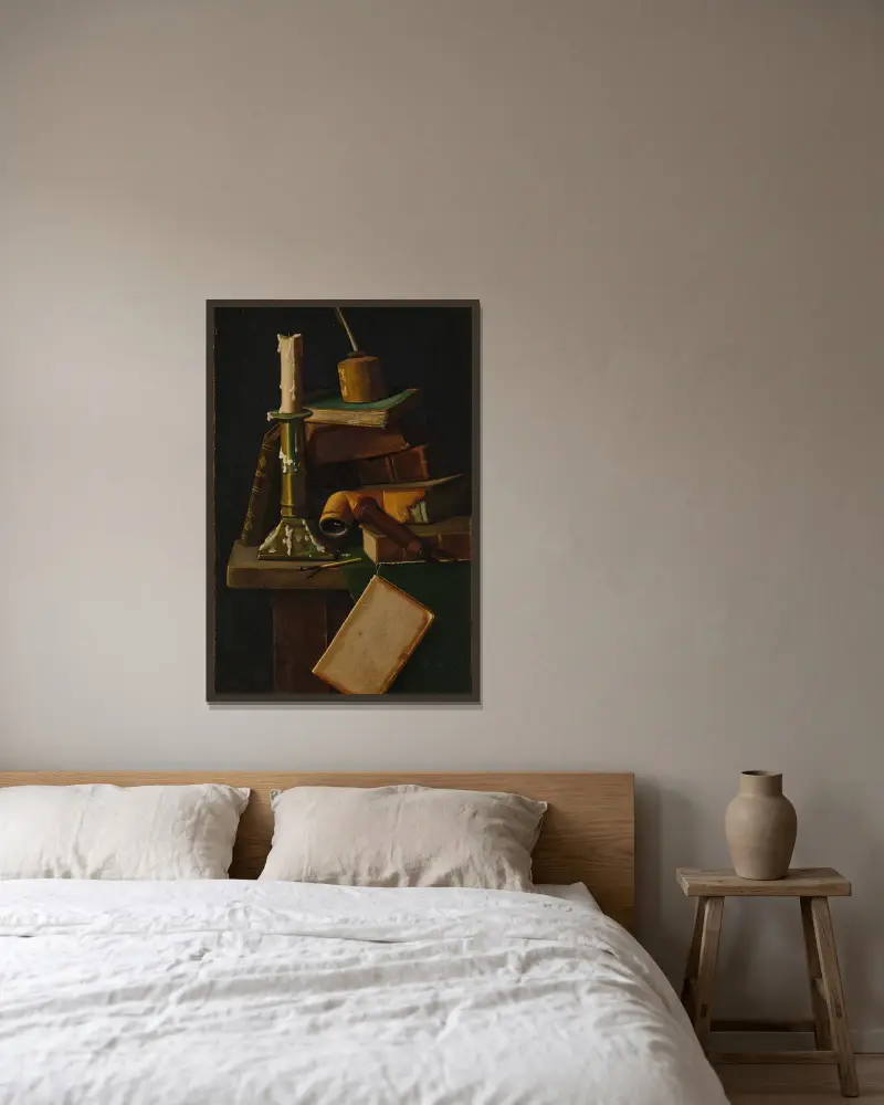 Učencův stůl, John Frederick Peto v rámu na stěně