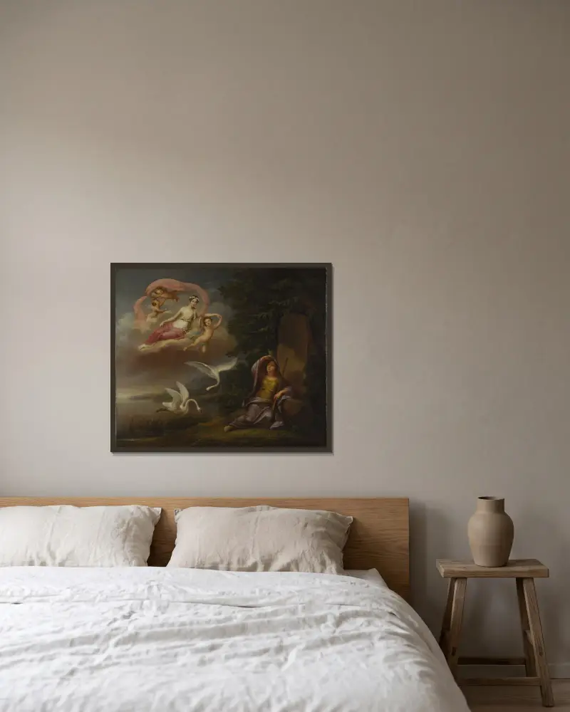 Alegoria przybycia księżnej koronnej Józefiny do Szwecji, Fredric Westin w ramie na ścianie