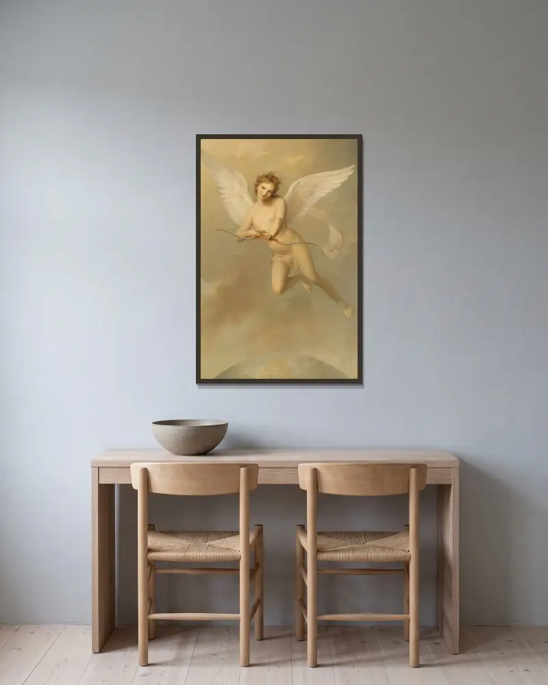 Cupid av Fredric Westin inramad på en vägg