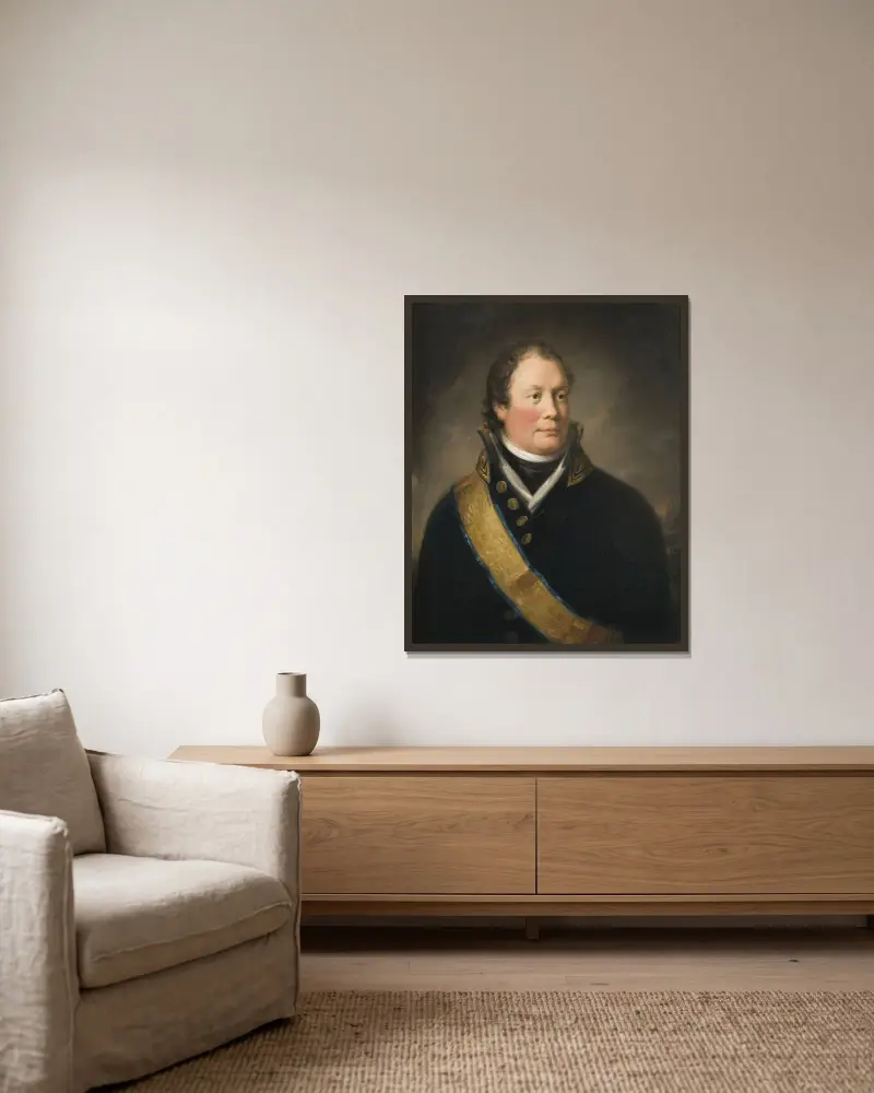 Georg Adlersparre, 1760-1835, Count, Major General, Cabinet Minister av Fredric Westin inramad på en vägg