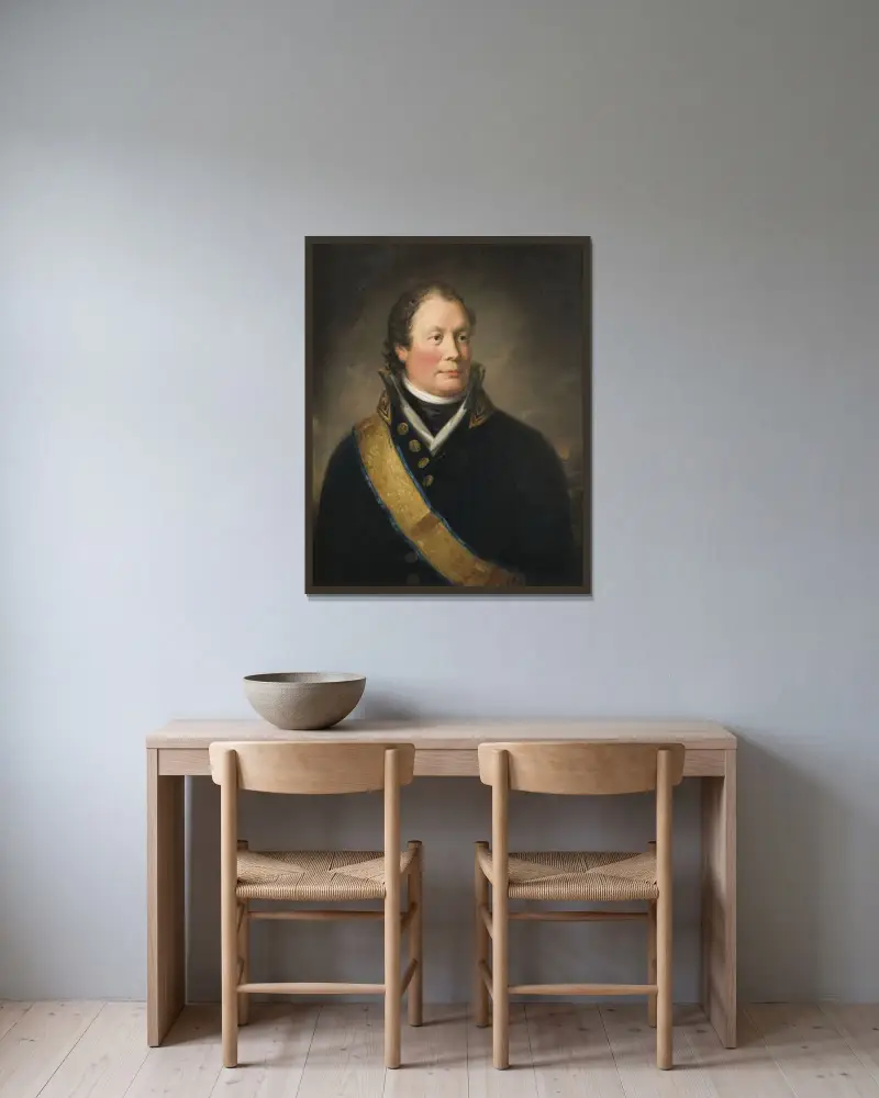 Georg Adlersparre, 1760-1835, Count, Major General, Cabinet Minister av Fredric Westin inramad på en vägg