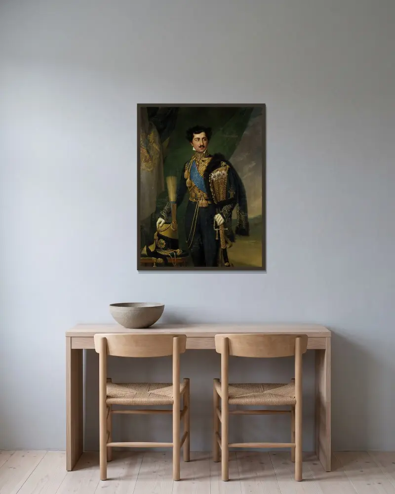 Oscar I (1799-1859), king of Sweden and Norway av Fredric Westin inramad på en vägg