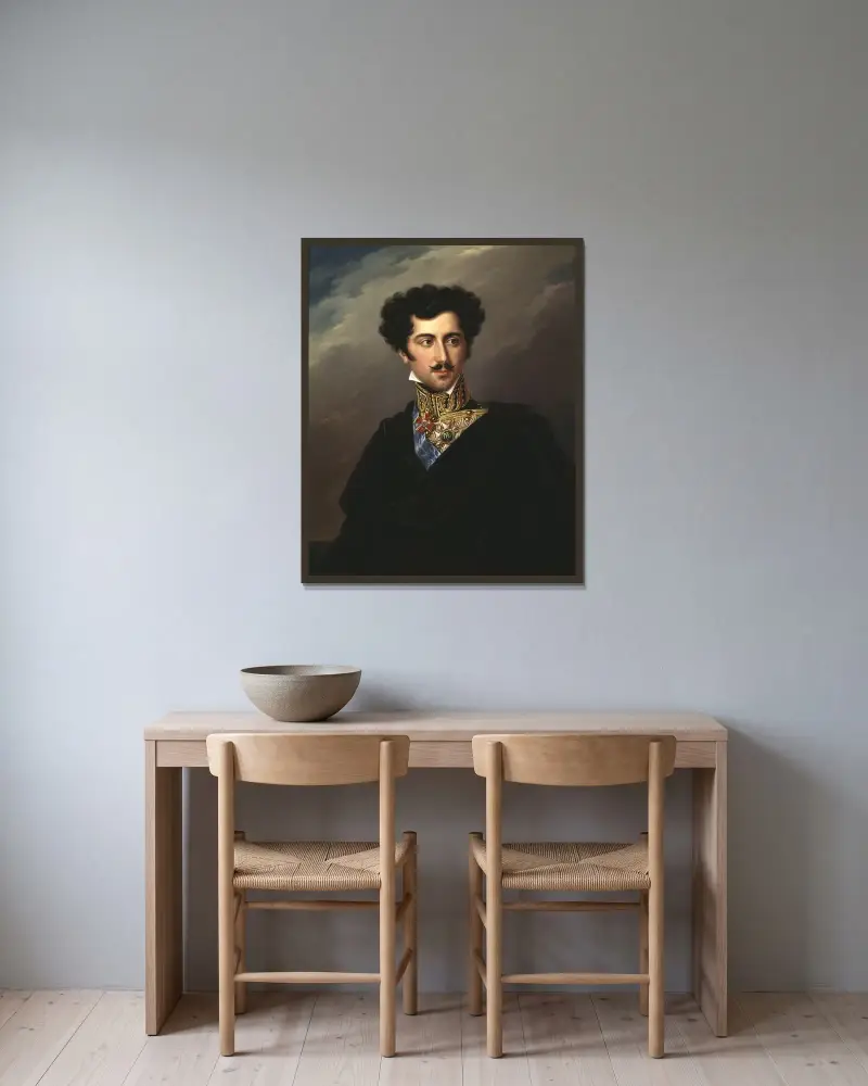 Oskar I, 1799-1859, King of Sweden and Norway av Fredric Westin inramad på en vägg