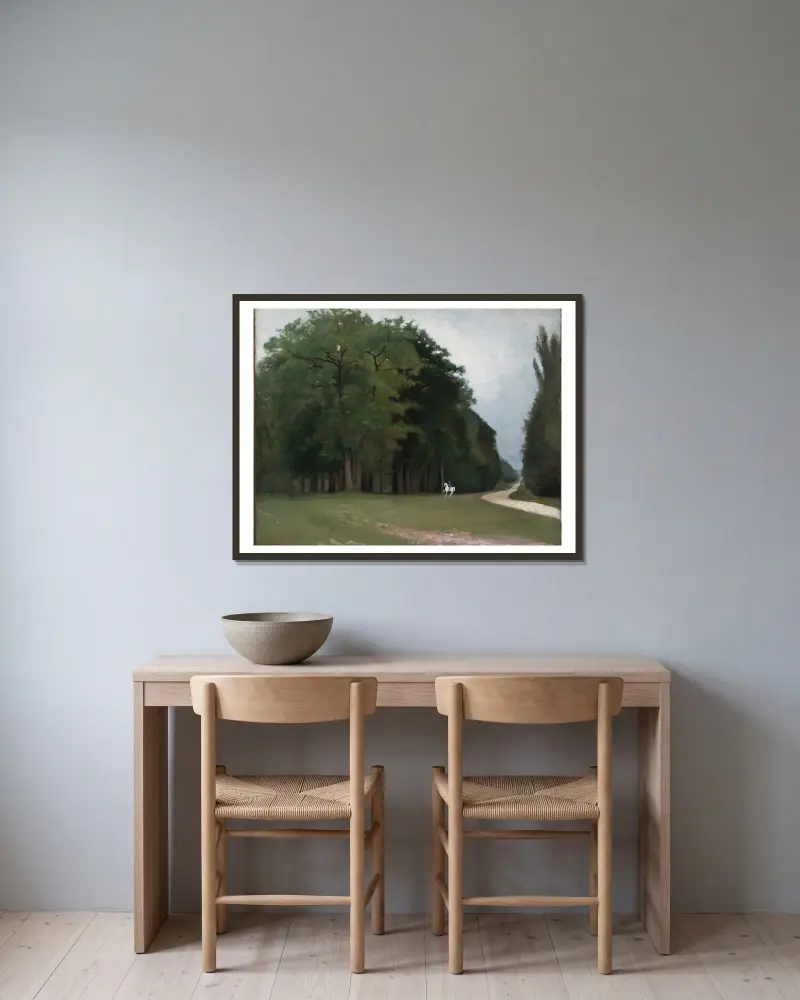Route de Paris II von Carl Fredrik Hill gerahmt an einer Wand