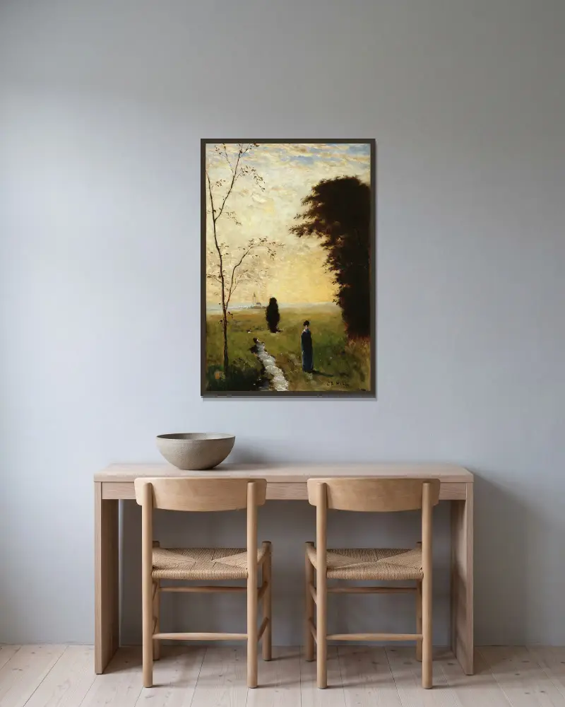 Schwester Anna von Carl Fredrik Hill gerahmt an einer Wand