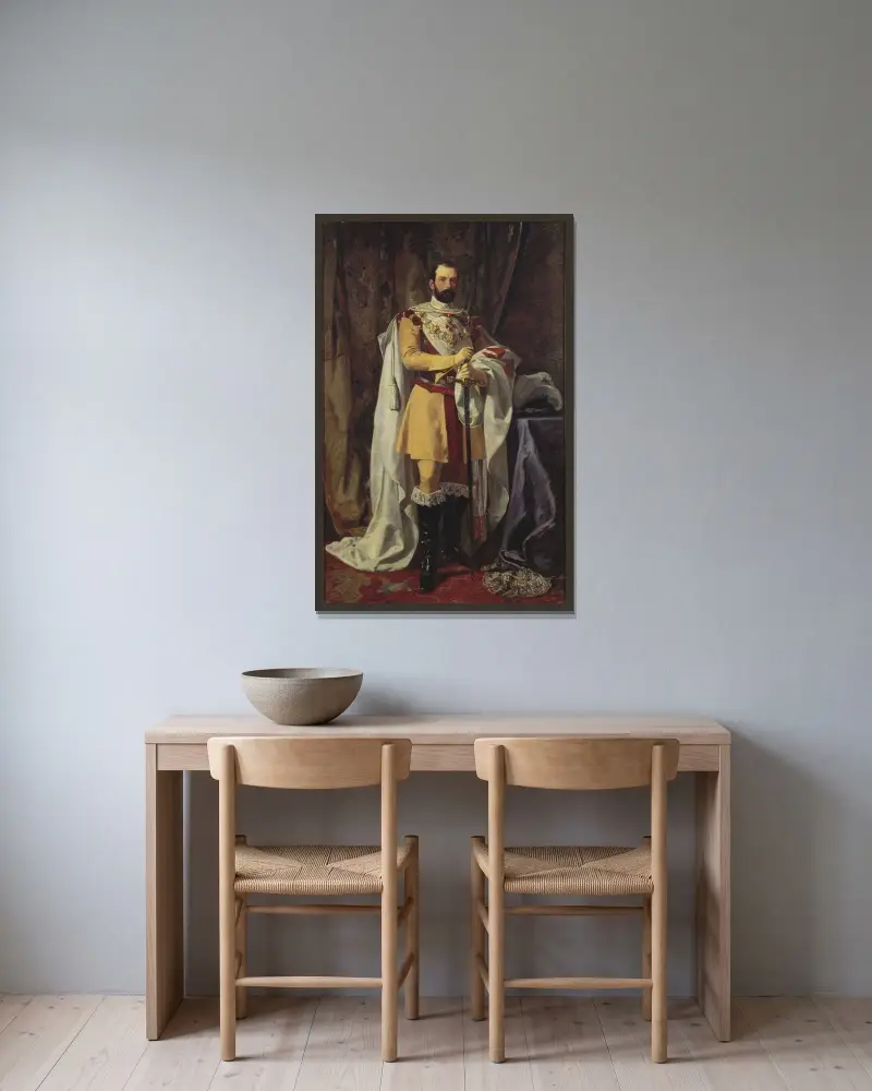 Karl XV av Johan Fredrik Höckert inramad på en vägg