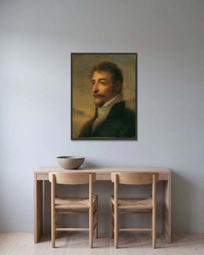 Portret brodatego mężczyzny, Heinrich Friedrich Füger w ramie na ścianie