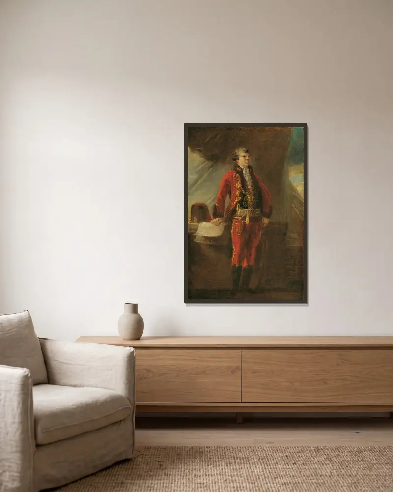 En ungersk magnat av Heinrich Friedrich Füger inramad på en vägg