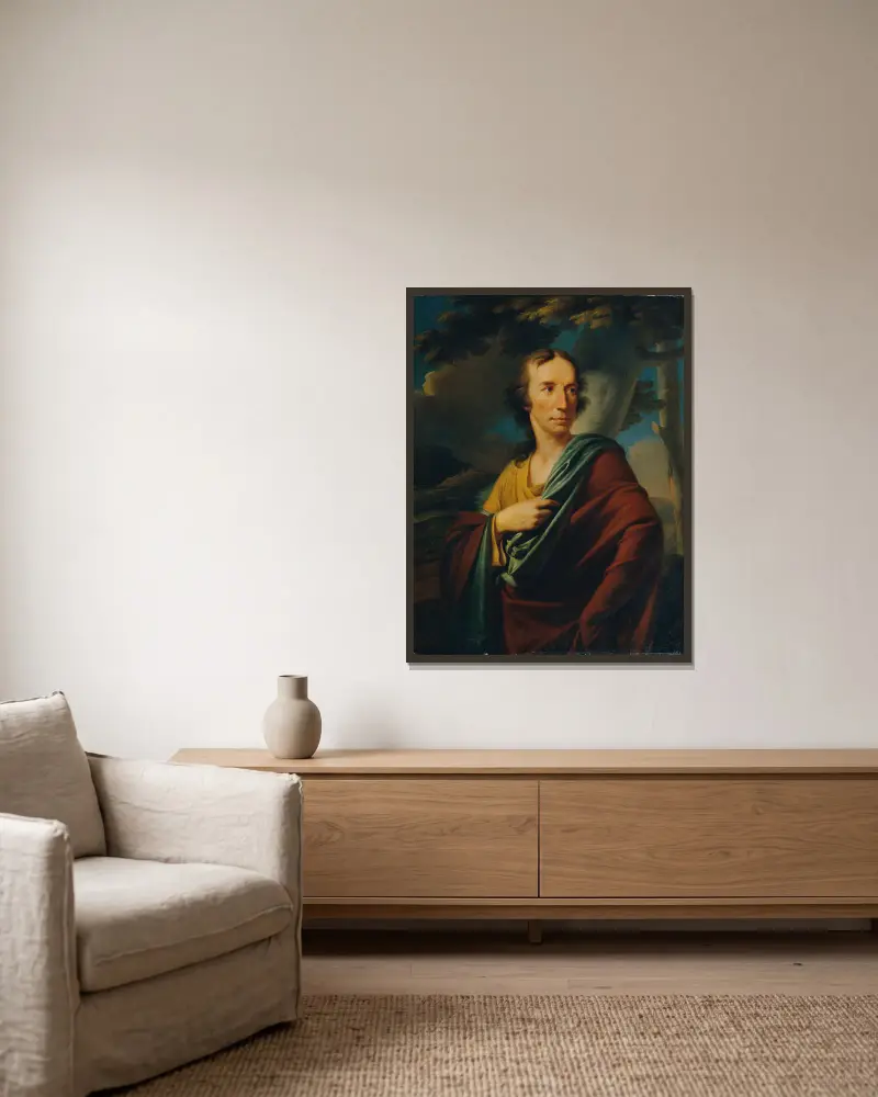 Herrenporträt av Heinrich Friedrich Füger inramad på en vägg