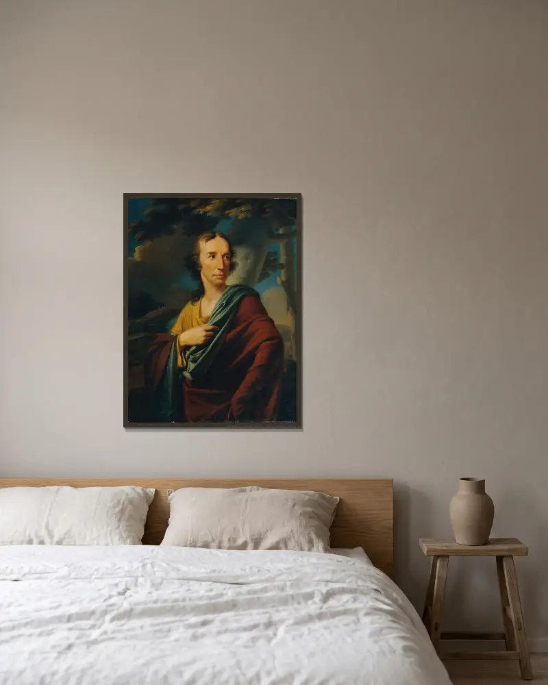 Herrenporträt av Heinrich Friedrich Füger inramad på en vägg