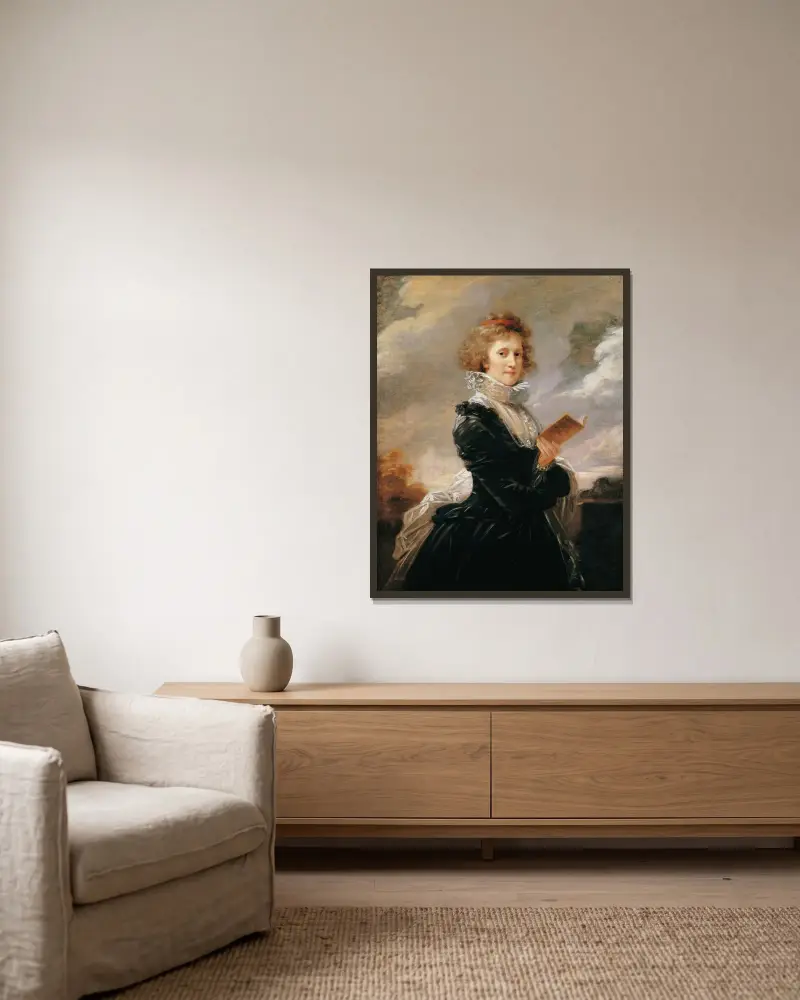 Die Schauspielerin Josefa Hortensia Füger, die Frau des Künstlers von Heinrich Friedrich Füger gerahmt an einer Wand