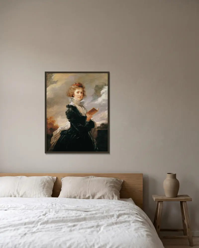 Die Schauspielerin Josefa Hortensia Füger, die Frau des Künstlers von Heinrich Friedrich Füger gerahmt an einer Wand
