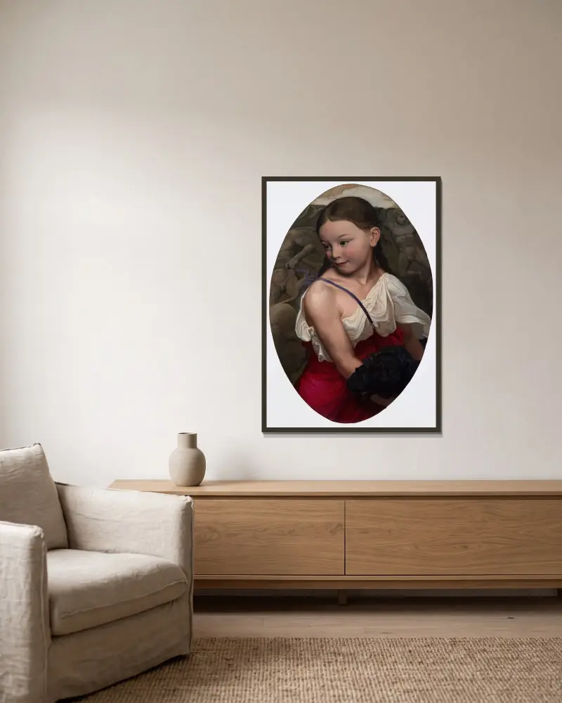 Portret córki artysty, Susanne, Karl Friedrich Schinkel w ramie na ścianie