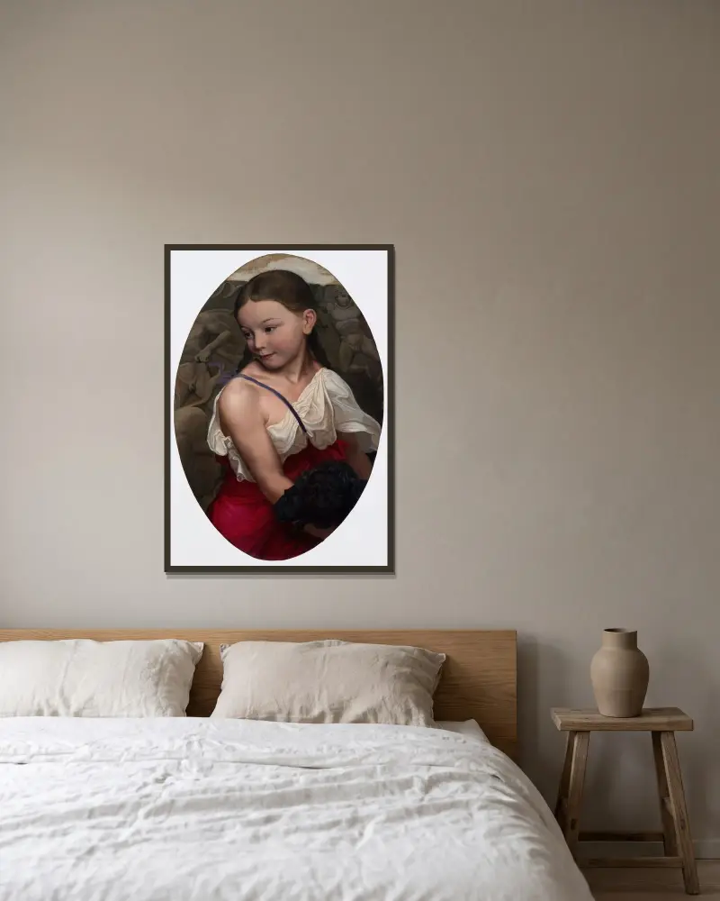 Portret córki artysty, Susanne, Karl Friedrich Schinkel w ramie na ścianie