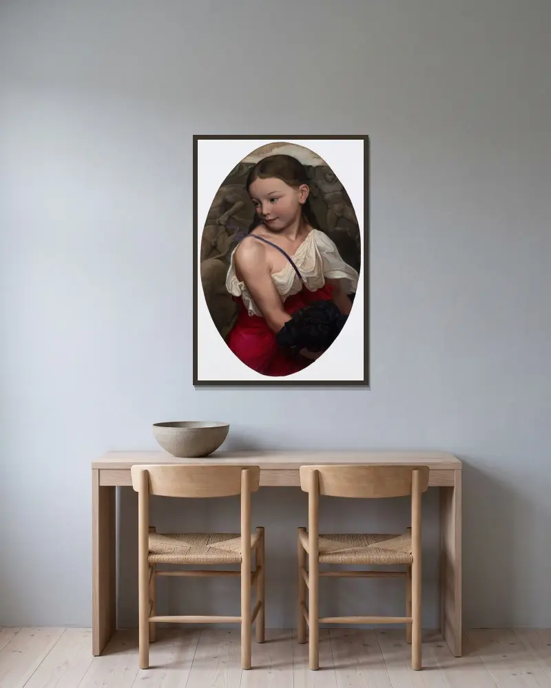 Portret córki artysty, Susanne, Karl Friedrich Schinkel w ramie na ścianie