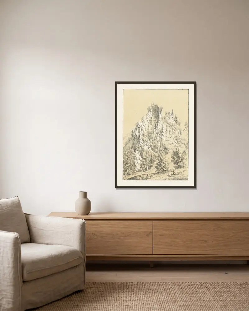 Alt Bechburg von Johann Friedrich Wagner gerahmt an einer Wand