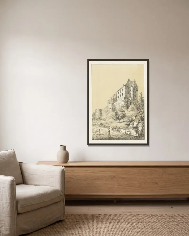 Valangin von Johann Friedrich Wagner gerahmt an einer Wand