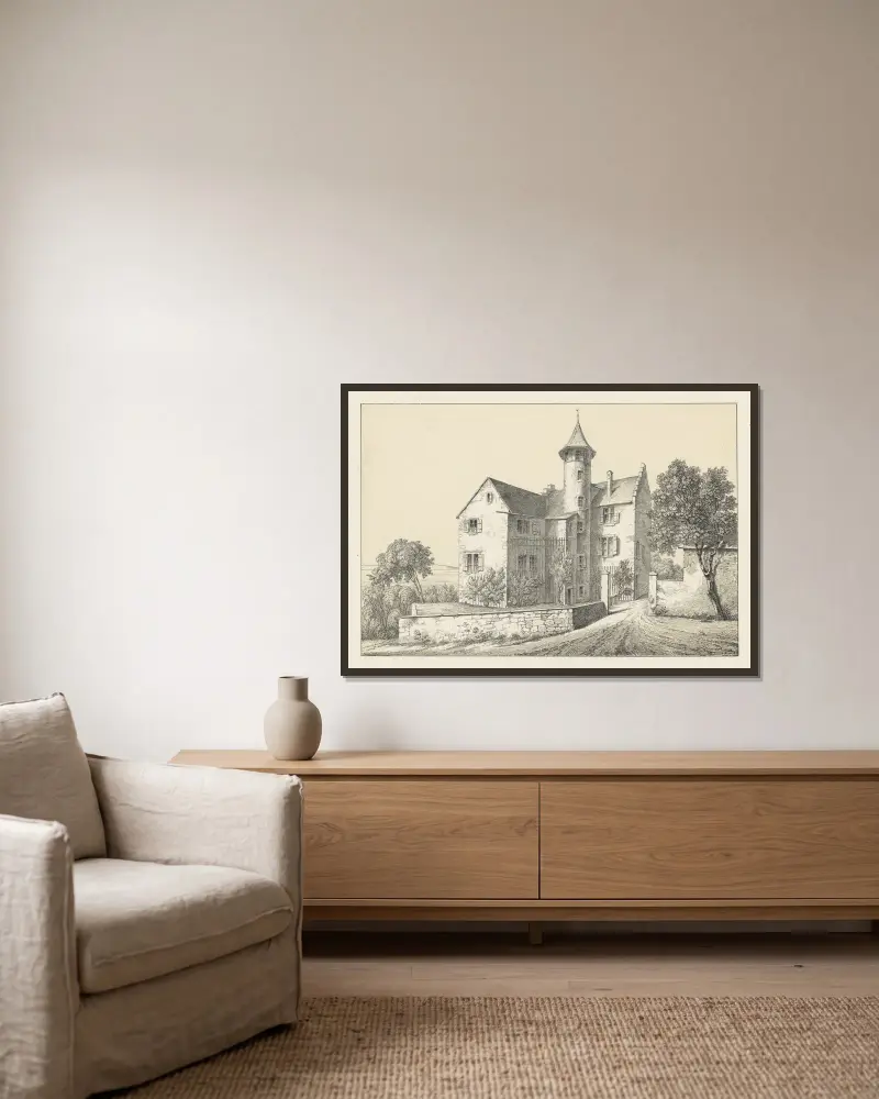 Warteck (Wyken) von Johann Friedrich Wagner gerahmt an einer Wand