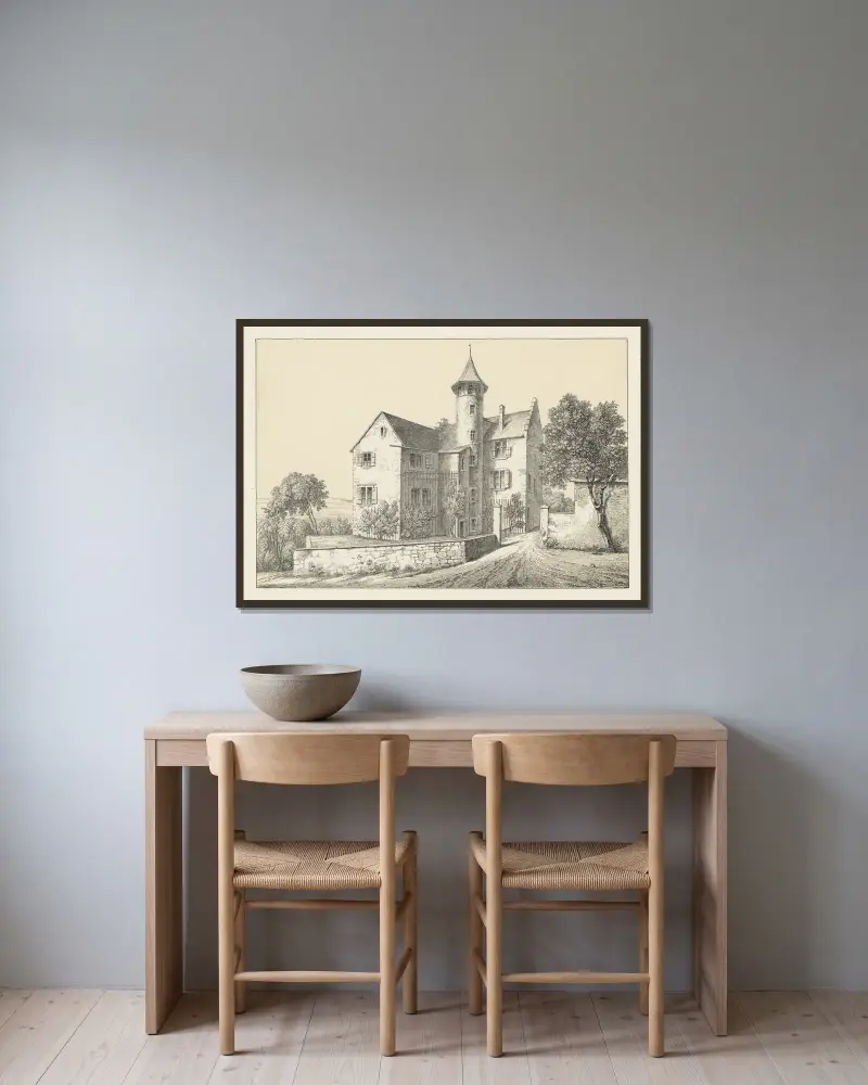 Warteck (Wyken) von Johann Friedrich Wagner gerahmt an einer Wand