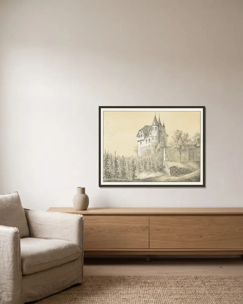 Weinstein von Johann Friedrich Wagner gerahmt an einer Wand