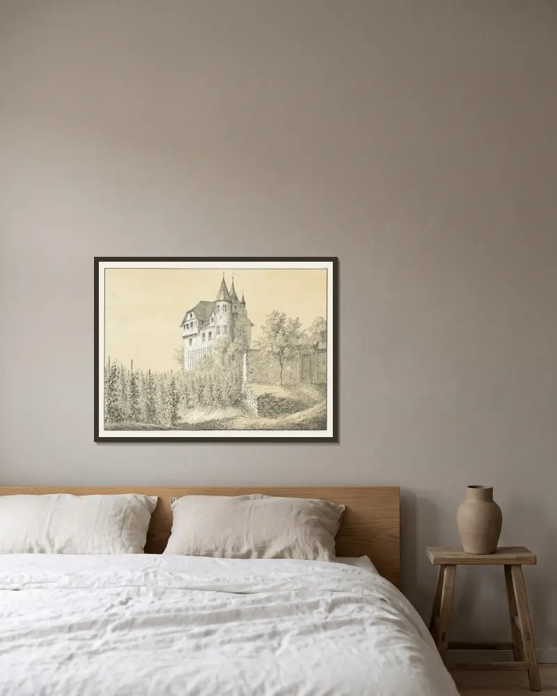 Weinstein von Johann Friedrich Wagner gerahmt an einer Wand