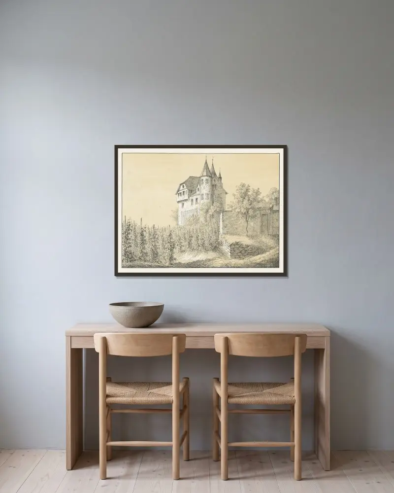 Weinstein von Johann Friedrich Wagner gerahmt an einer Wand