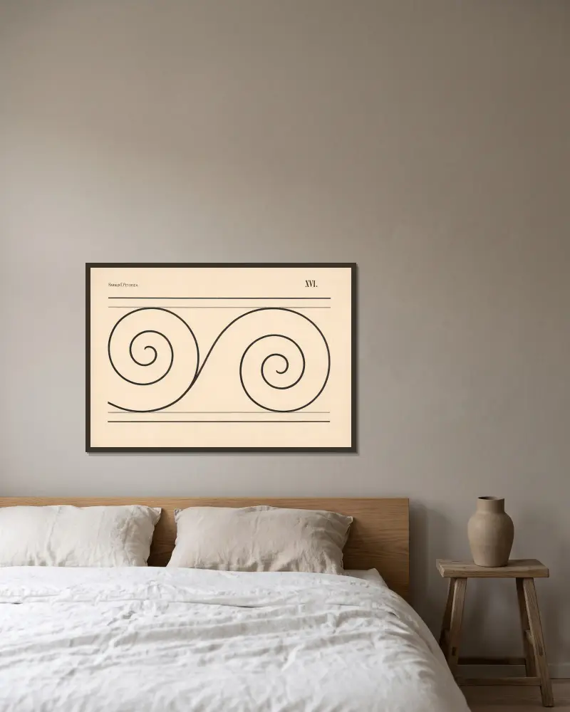 Elementary Freehand Drawing vol.2 Pl.16 av Harald Frithjof Petersen inramad på en vägg
