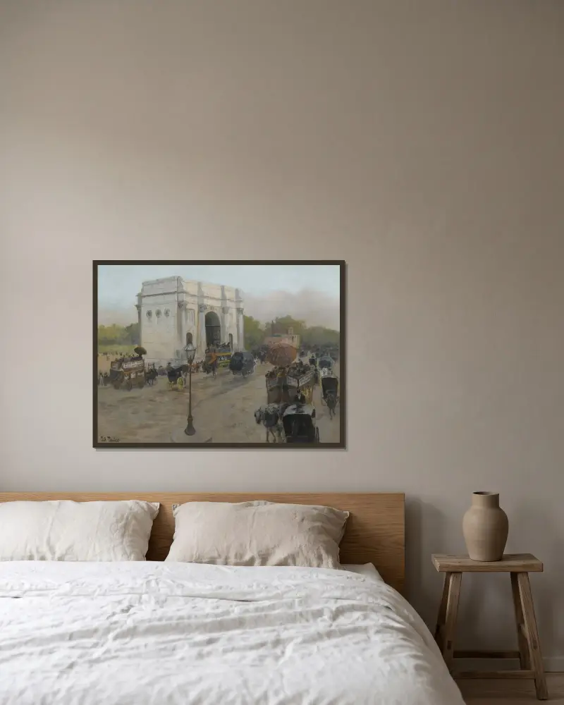 Marble Arch, London av Frits Thaulow inramad på en vägg